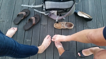 Foot tan contest. Guess which is mine!